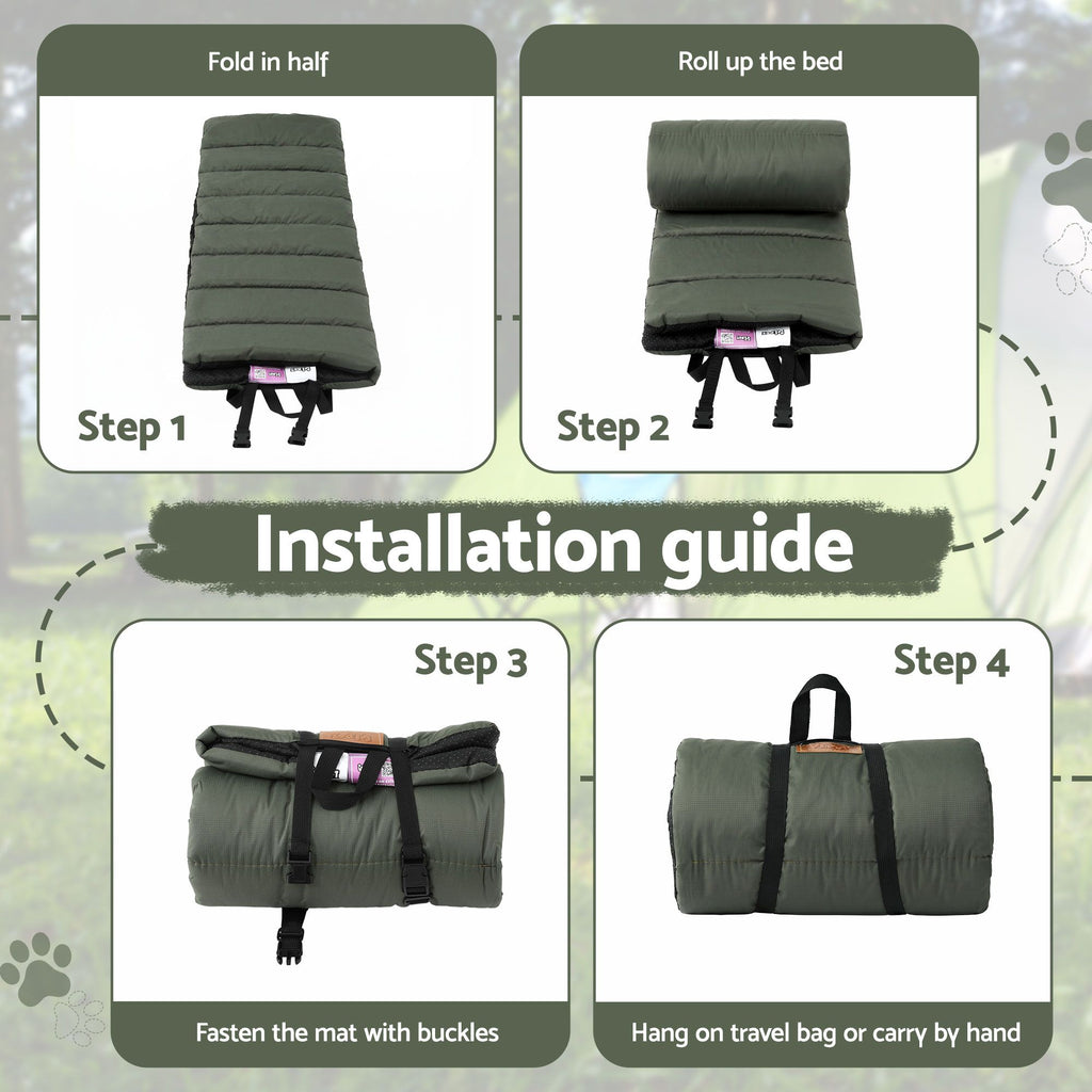 Roll-Up Outdoor Dog Mat (Large, Green)