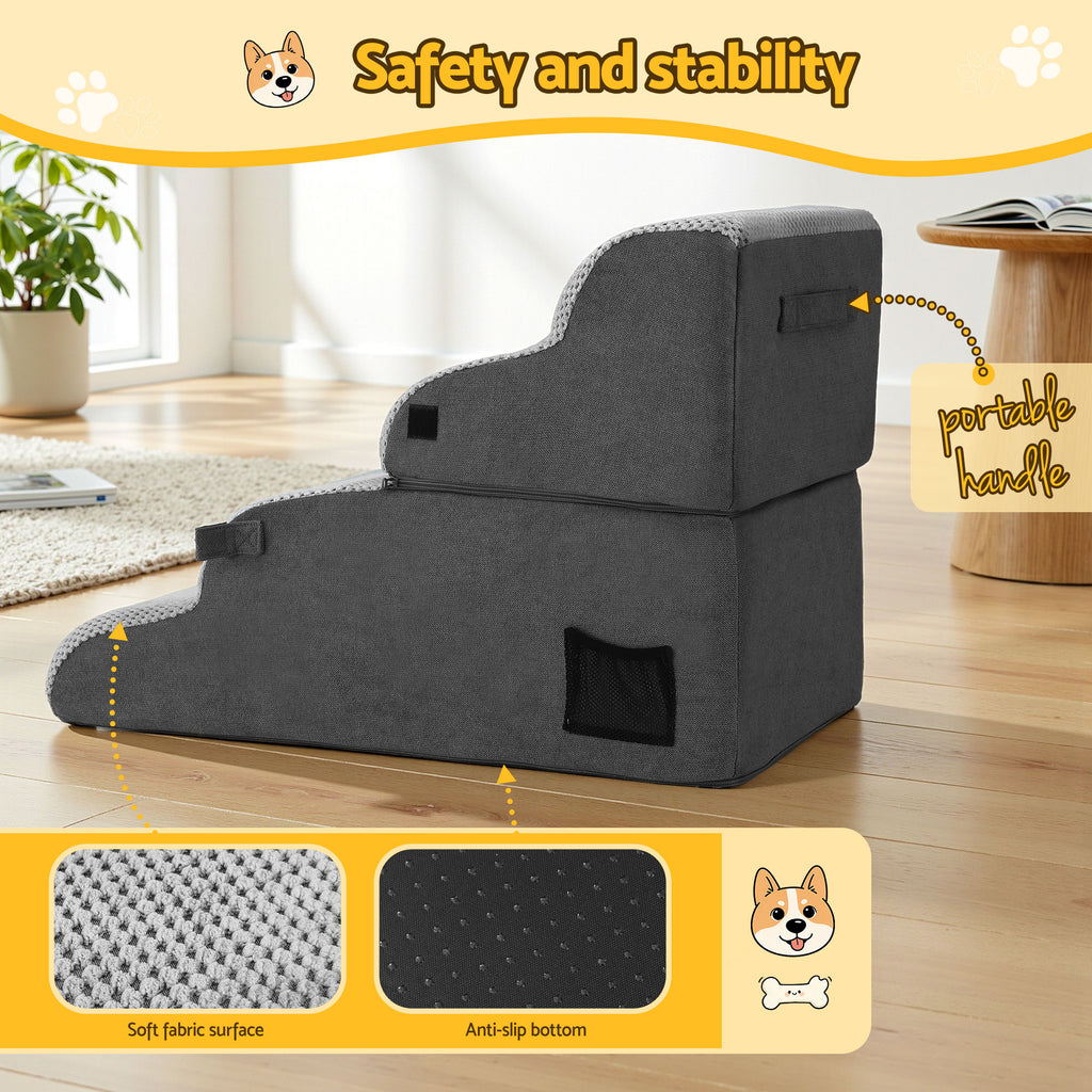 Pet Stairs & Bed in One (Grey)