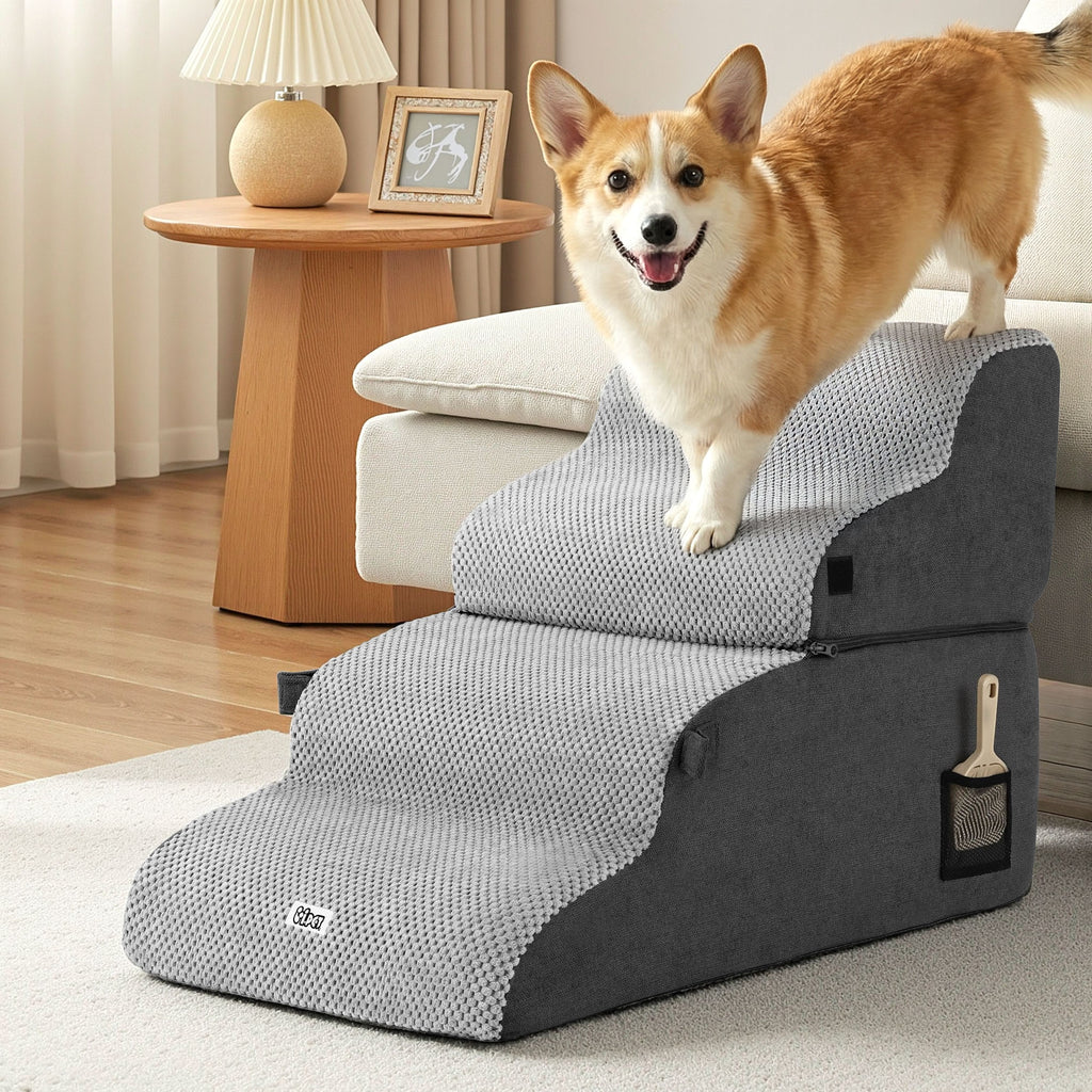 Pet Stairs & Bed in One (Grey)
