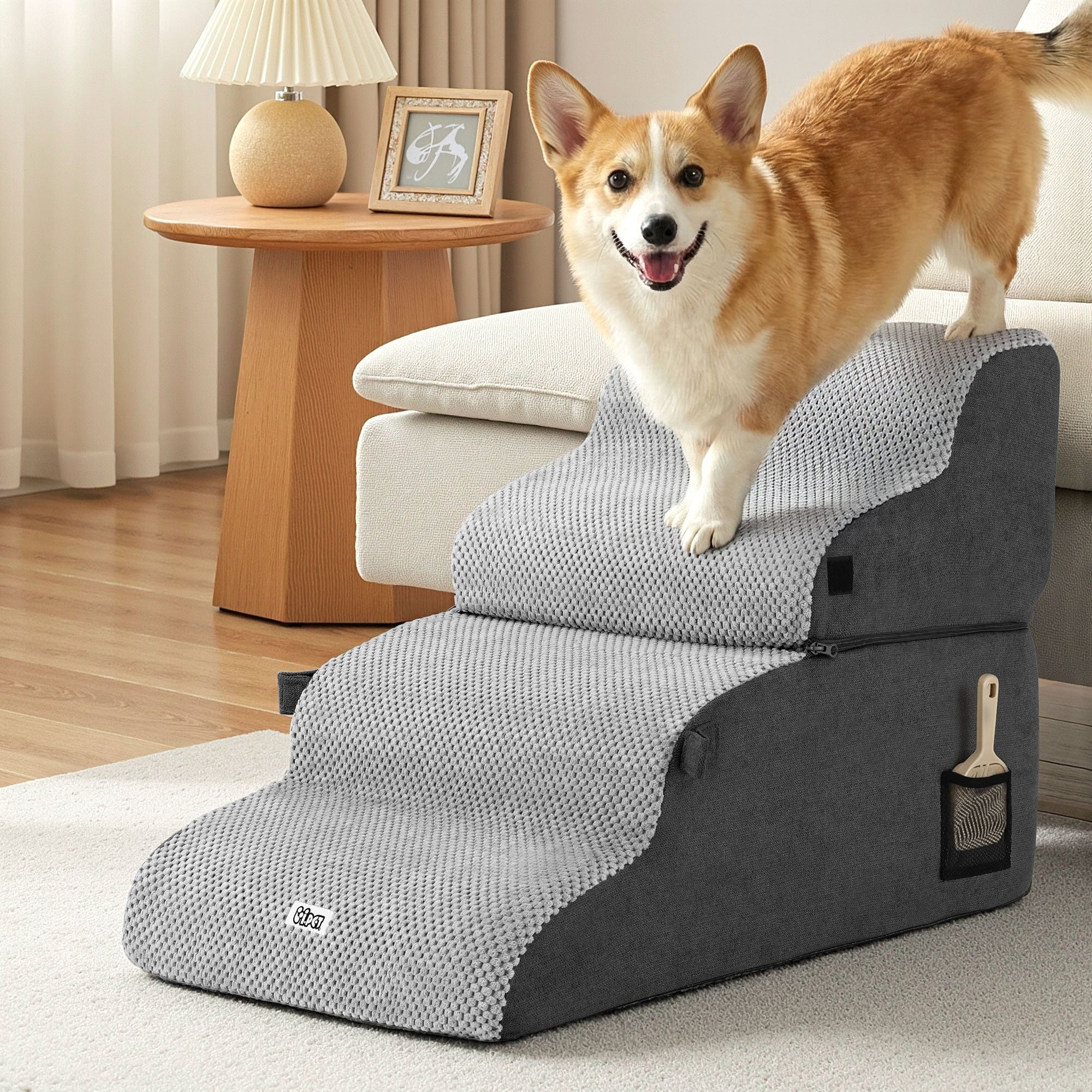 Pet Stairs & Bed in One (Grey)