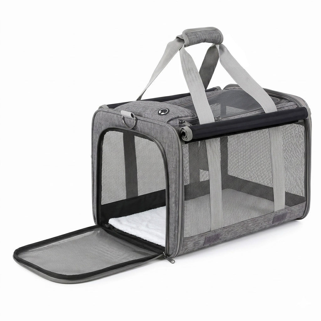 Foldable Travel Carrier (48cm, Grey)