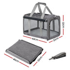 Foldable Travel Carrier (48cm, Grey)