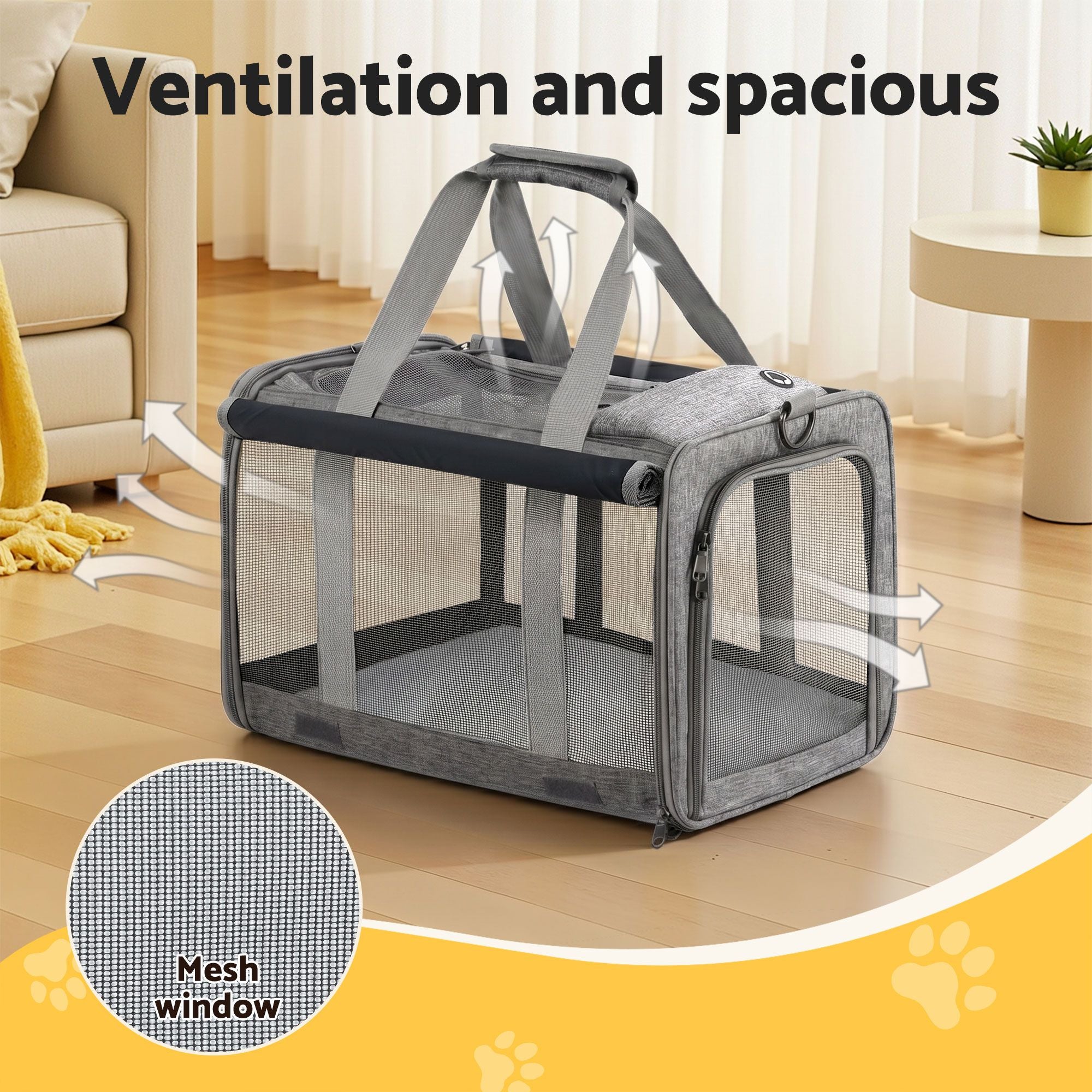 Foldable Travel Carrier (48cm, Grey)