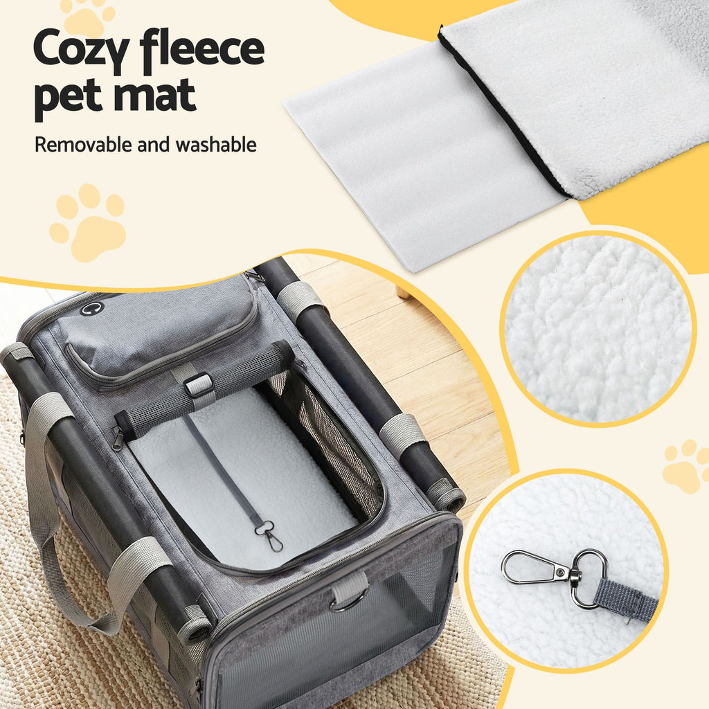 Foldable Travel Carrier (48cm, Grey)