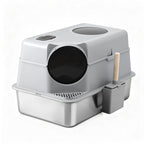 Stainless Steel Litter Box (Large, Hooded)