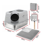 Stainless Steel Litter Box (Large, Hooded)