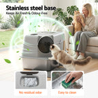 Stainless Steel Litter Box (Large, Hooded)