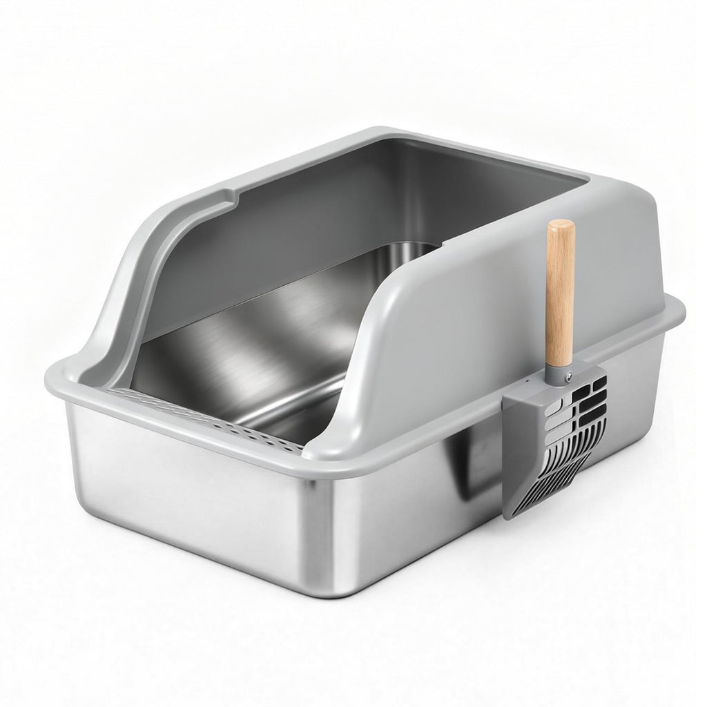 Stainless Steel Litter Box (Large, High-Sided)
