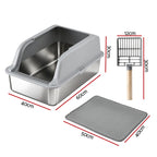 Stainless Steel Litter Box (Large, High-Sided)
