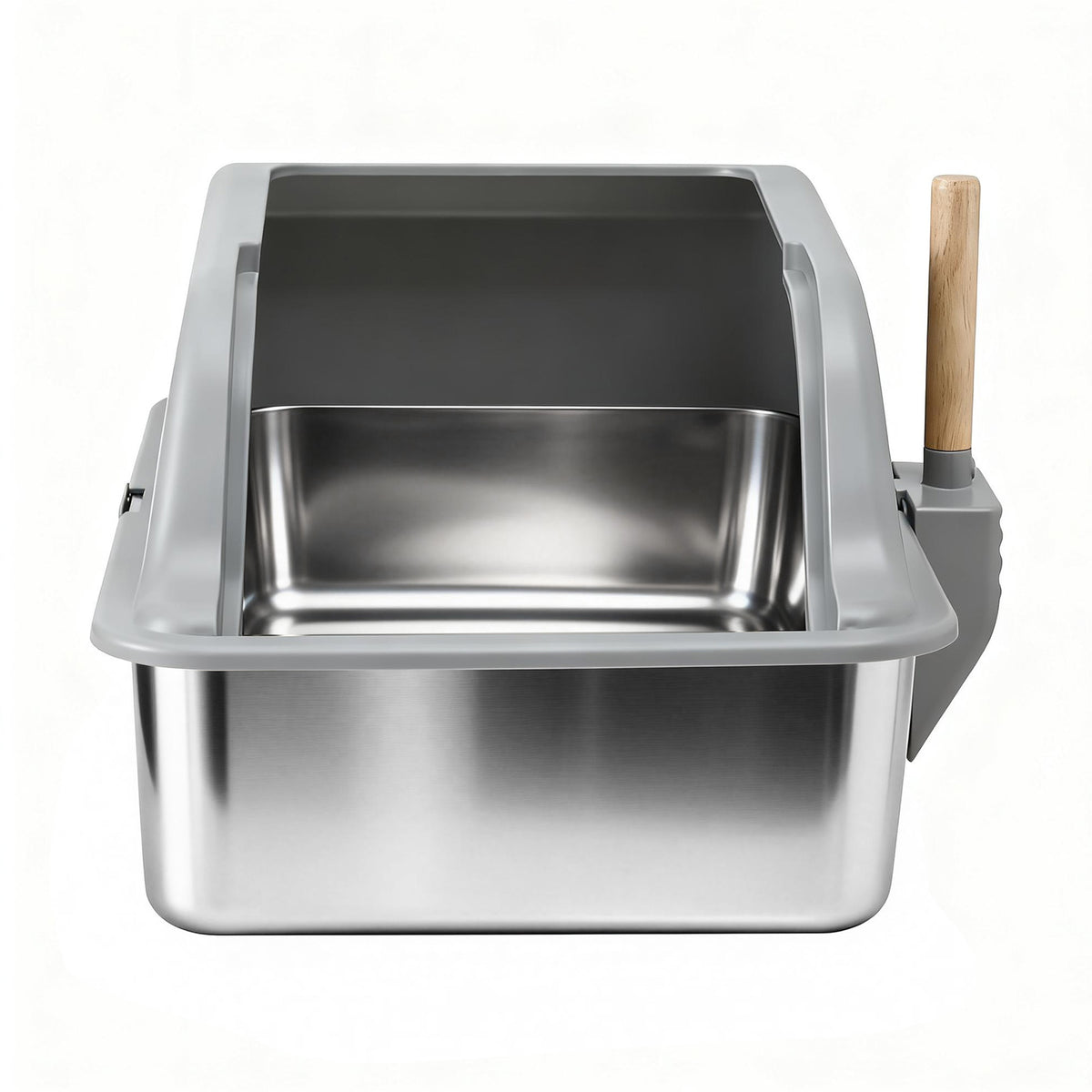Stainless Steel Litter Box (Large, High-Sided)