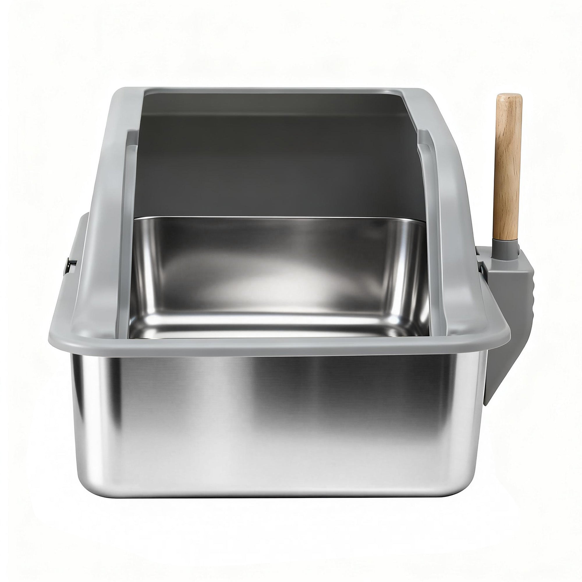 Stainless Steel Litter Box (Large, High-Sided)