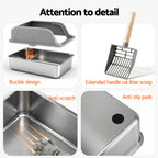 Stainless Steel Litter Box (Large, High-Sided)
