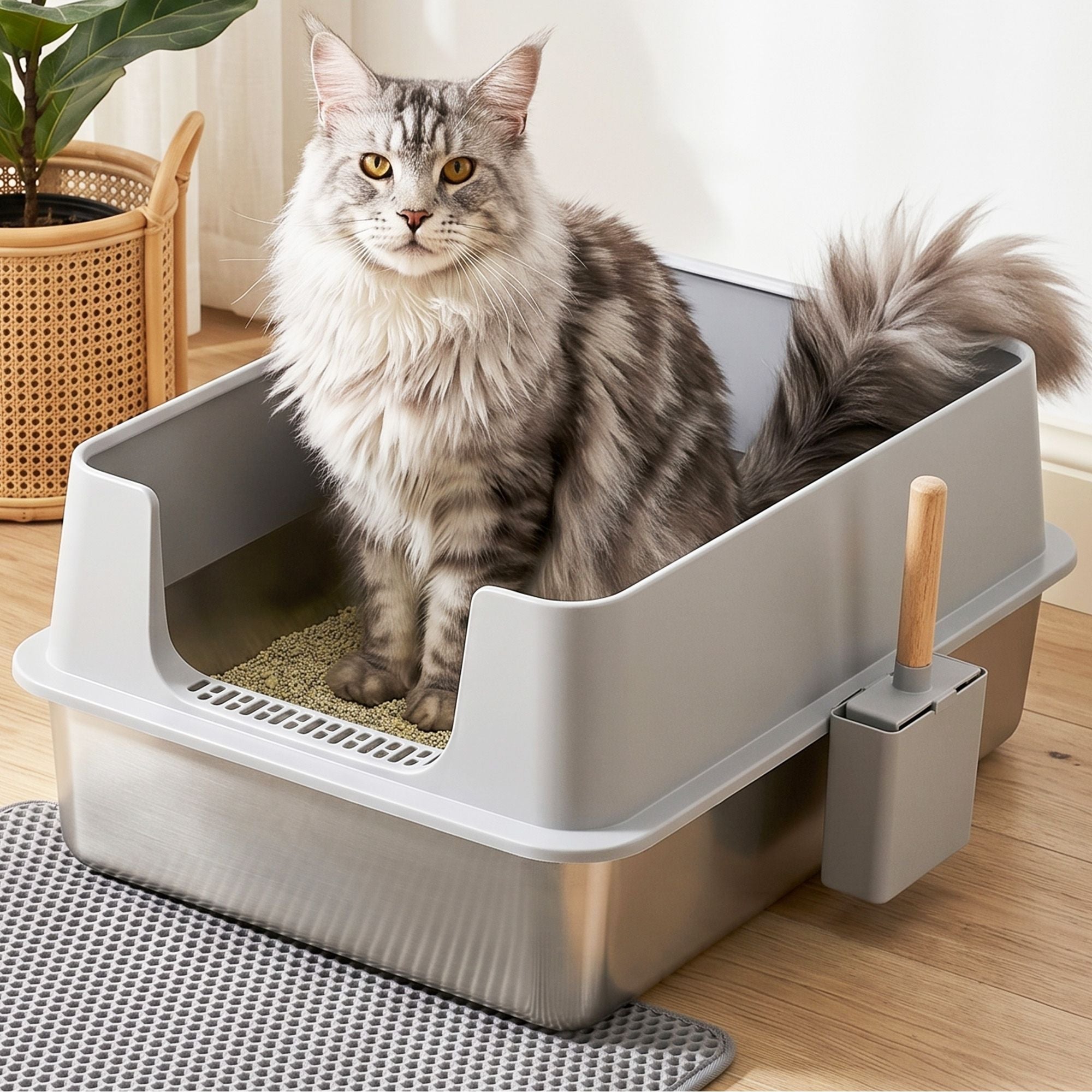 Stainless Steel Litter Box (XXL, High-Sided)