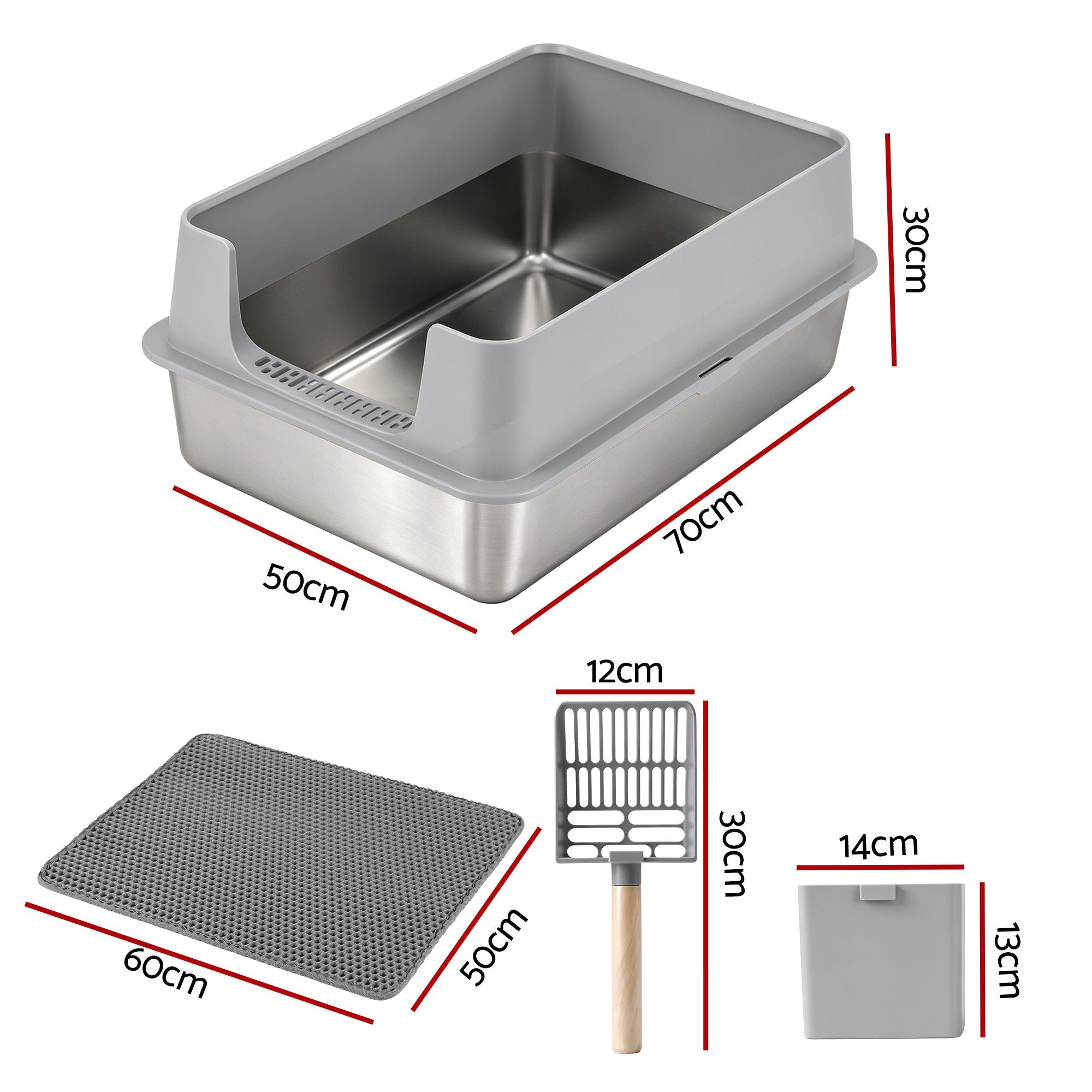 Stainless Steel Litter Box (XXL, High-Sided)