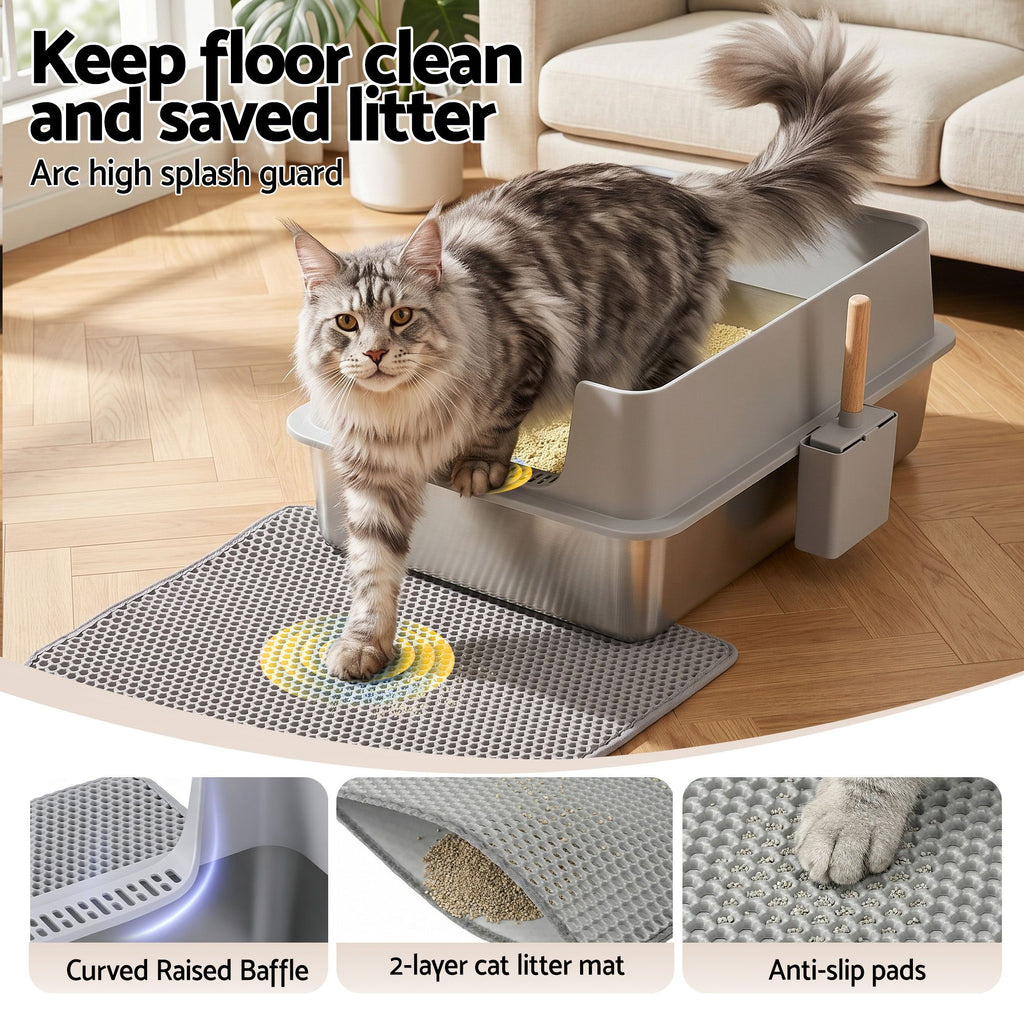 Stainless Steel Litter Box (XXL, High-Sided)