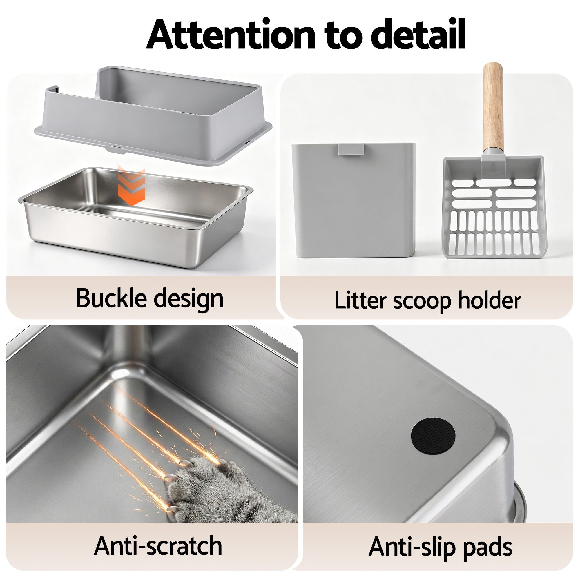 Stainless Steel Litter Box (XXL, High-Sided)