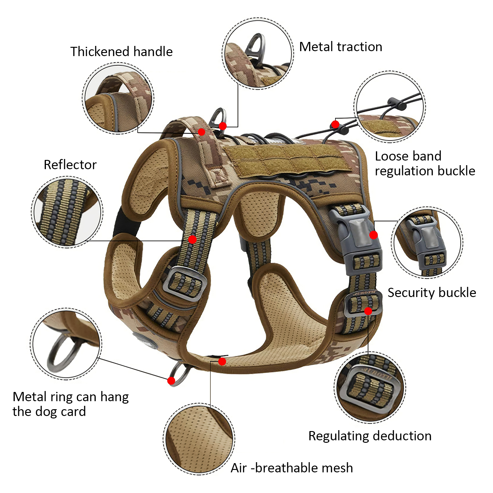 No-Pull Tactical Harness (Medium)
