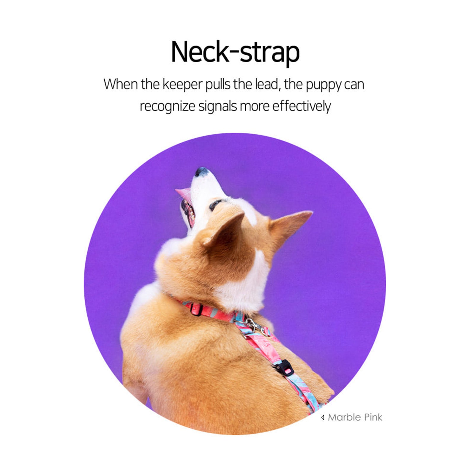 Padded Dog Harness (Large, Marble Pink)