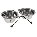 Steel Twin Bowl Feeder (Small, 2 Pack)