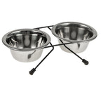 Steel Twin Bowl Feeder (Small, 2 Pack)