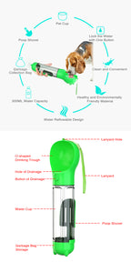 4-in-1 Travel Water Bottle (Green)