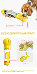 4-in-1 Travel Water Bottle (Yellow)