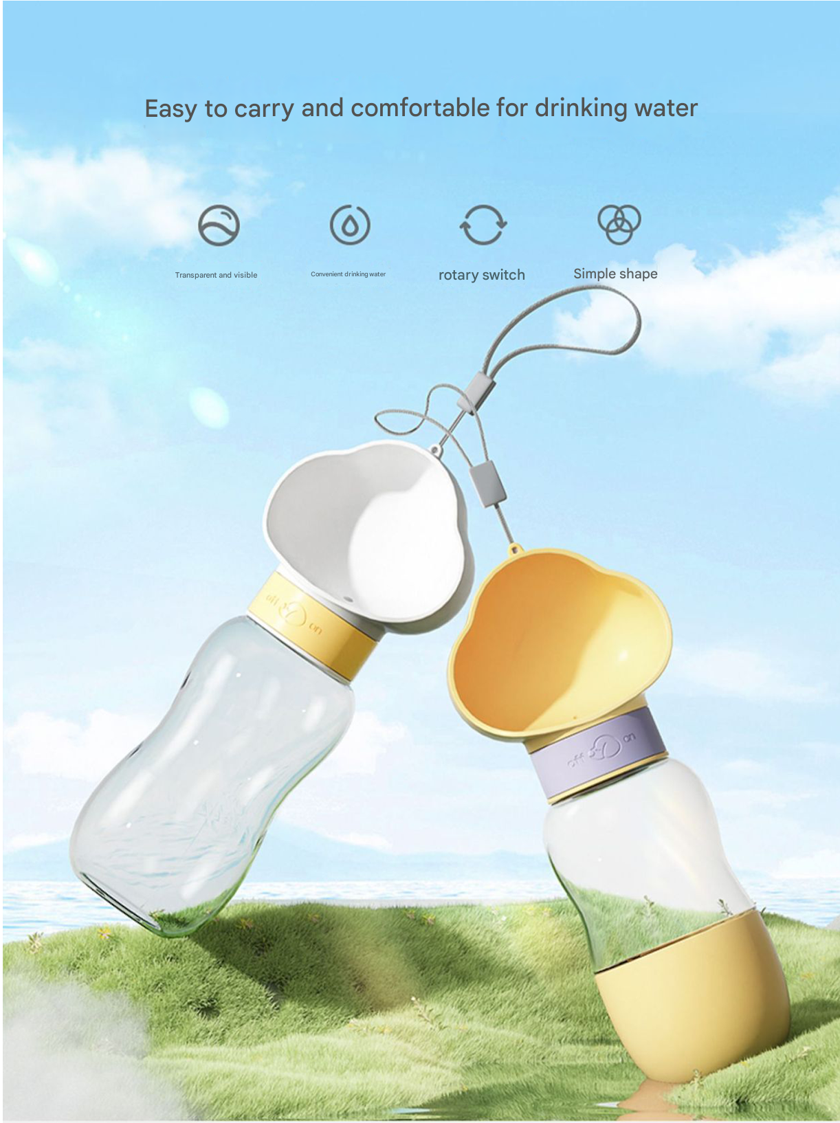 2-in-1 Travel Bottle & Food Cup (White)