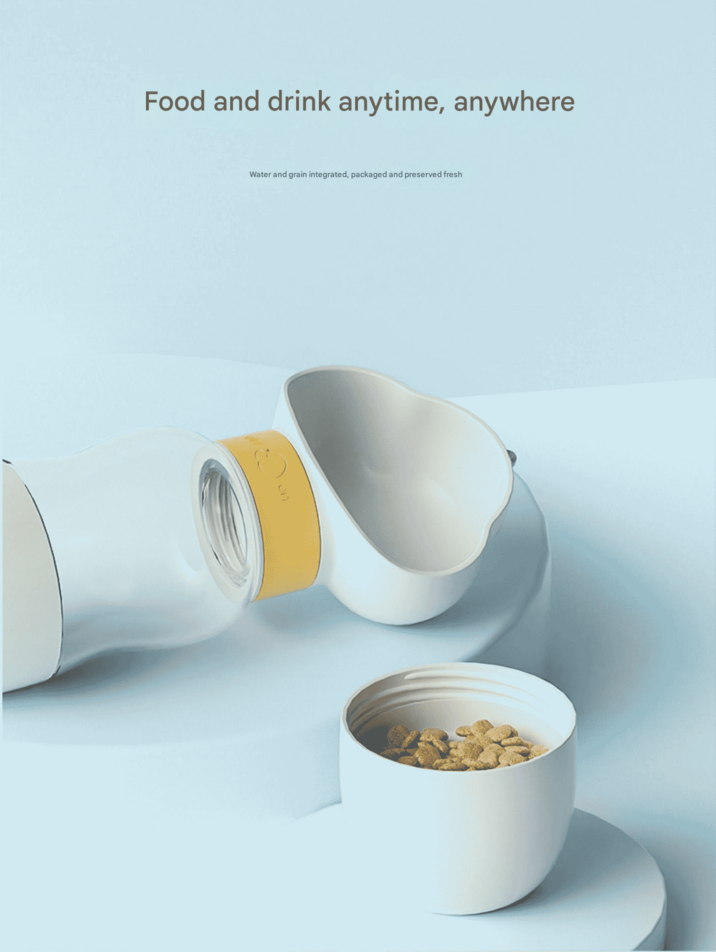 2-in-1 Travel Bottle & Food Cup (White)